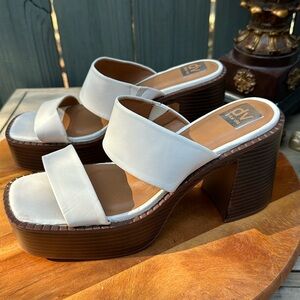 NWT Dolce Vita White ZILLEE Platform Wedges Sandals 10